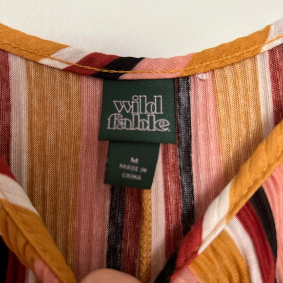 Wild Fable romper. Stretchy and comfortable. Rusty colors. Stripes. - Picture 2 of 4